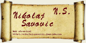 Nikolaj Savović vizit kartica